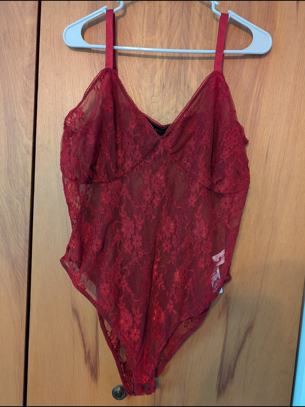 Eloquii Red Lace Sheer Bodysuit Size 22 Women's Intimates